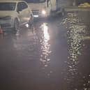 Flooding at the College Grove estate in Newbridge. Photograph credit: Cllr Chris Pender