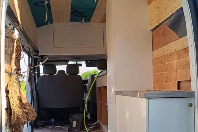 He gave the van a good power wash and gave himself four months to convert the van.