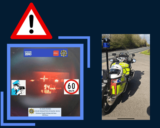 Gardaí in Kildare caught two drivers 'going well over the speeding limit'