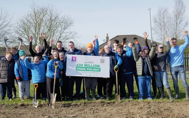 The Naas Racecourse planters celebrating planting 5,000 trees at Naas Racecourse