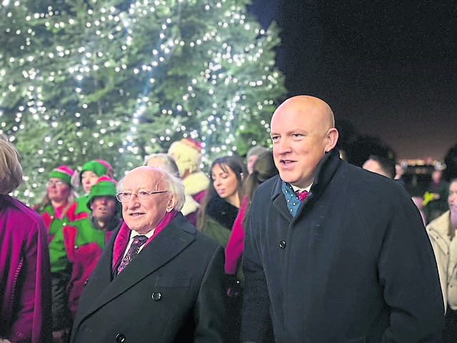 Aubrey with President Higgins