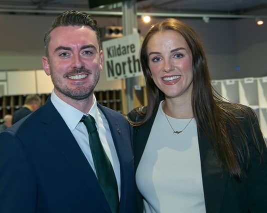 FF canididate, Kildare North, Naoise Ó Cearúil and his wife Ali at the Count Centre