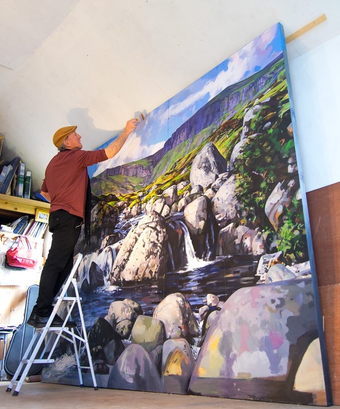 Artist Fergus Lyons at work