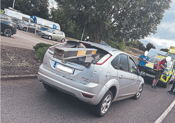 The barrier went straight through the car in the vicinity of Tesco, Newcastle West