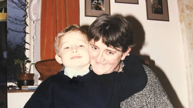 A young Cian Langelaan with his mother Anthea