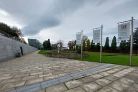 The entrance to the official headquarters of Kildare County Council: Áras Chill Dara, Devoy Park, Naas.