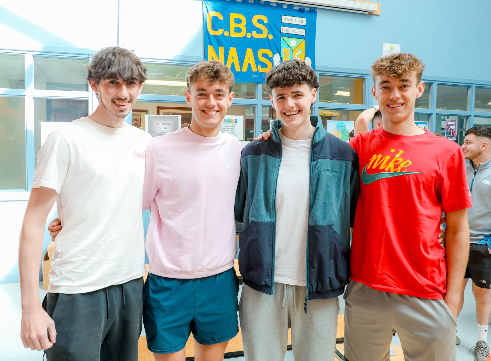 PHOTO: CBS Naas students gather in the school to celebrate Leaving Cert ...