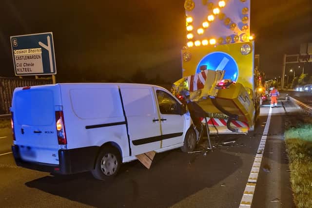 PHOTOS: Kildare gardaí arrest drunk driver who crashed into road work ...