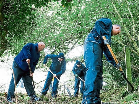 Gardaí searching the site near Kilgowan, Athy. Picture: Aishling Conway