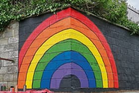 The repainted mural