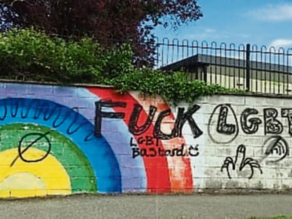 The defaced mural