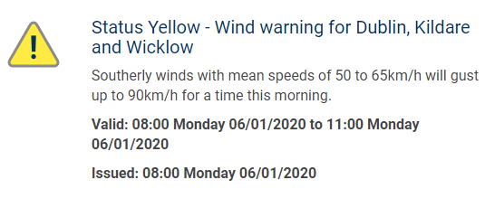 WEATHER ALERT: Met Éireann issues wind warning for Kildare