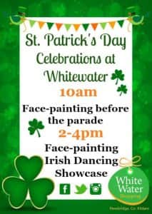 Whitewater has released details of the free entertainments they are providing on the day.