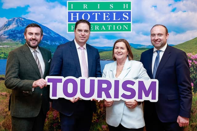 Pictured (l-r): Aidan OSullivan, IHF ; Minister Martin Heydon; Mary Fennin Byrne, Clanard Court Hotel and Andrew Hyland, The Osprey.