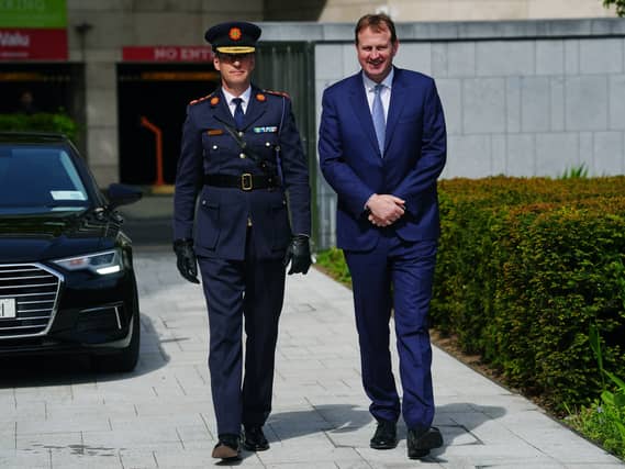 Justice Minister Jim O’Callaghan with Garda Commissioner Justin Kelly