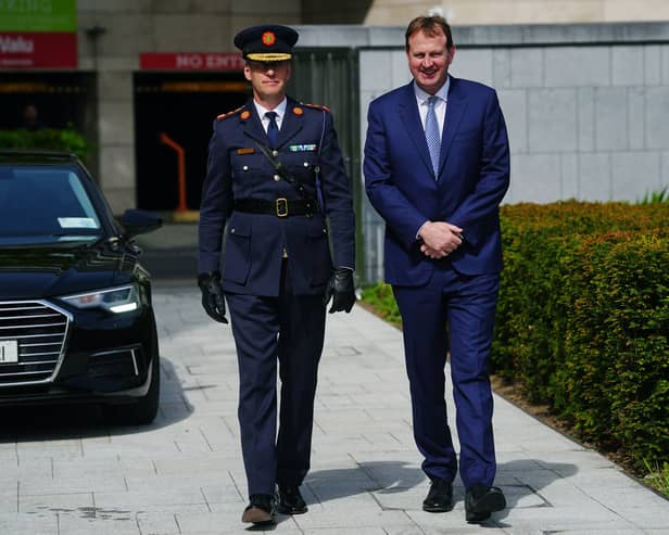 Justice Minister Jim O’Callaghan with Garda Commissioner Justin Kelly