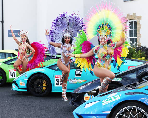 The Cannonball Brazilian Dancers pictured at the start line of Cannonball last year