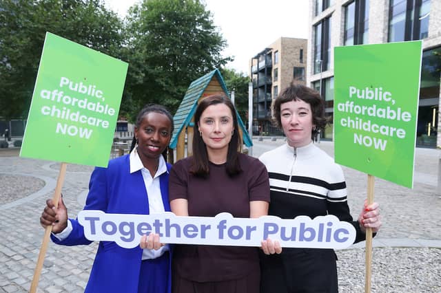 Pictured today at Smithfield square playground (L-R) was Anne Waithira Burke, Women's and Peer Support Officer, AkiDwA, Corrinne Hasson, Executive Director, National Women’s Council, Rebekah Connolly, Chairperson, NWC