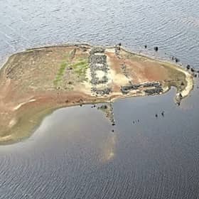 During a dry spell several years ago, the water levels dropped at Blessington Lakes to reveal signs of past lives