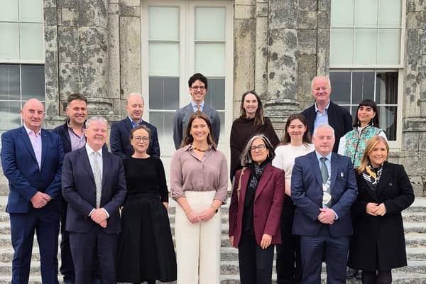 Edward Timmins TD; Pauline Swords; Orla Gallagher (CEO Russborough); Ambassador María Teresa Lizaranzu; Cllr Jason Mulhall; Cllr Avril Cronin 
Back: Cllr  Pat Mahon; Liam Cullen ; Pat Byrne;  Javier Pardo Puras (First Sec. EU Presidency); Geraldine Colgan;  Jenna Louise Fox;  Peter Timmins; Sarah Coviello (Russborough)


