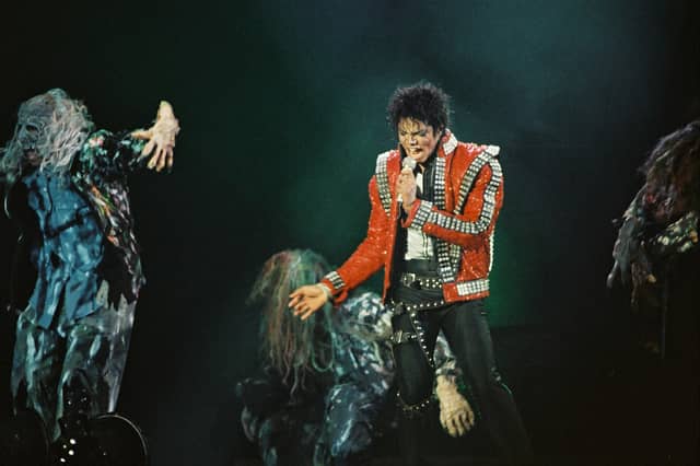 Michael Jackson performs on stage on his 'BAD' tour at Wembley Stadium in London, England, on July 23, 1988