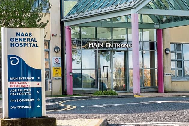 The woman was taken to Naas General Hospital (Pictured above)