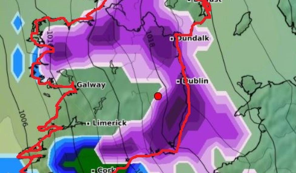 Kildare and East to get brunt of Thursday's snow, according to latest