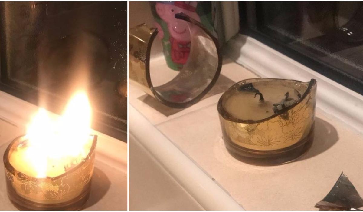 Never leave candles unattended Fire Service warning Photo 1 of 2