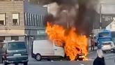 BREAKING: Kildare town centre is shut down as van bursts into flames at traffic lights