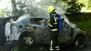 Local firefighters battle car fire near Blessington 