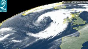 WATCH: Latest dramatic satellite pictures as powerful Storm Brendan makes landfall in Kildare