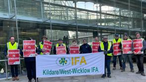 Irish Farmers Association protests outside of Kildare County Council's headquarters
