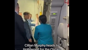 WATCH: Cillian Murphy boards Aer Lingus flight bound for the Oscars 