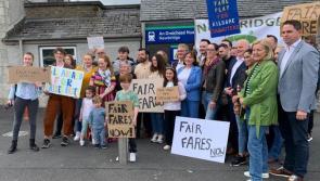 PHOTOS: Kildare Councillors, Senators and locals protest outside Newbridge Train Station
