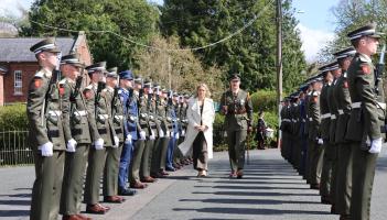 Minister Helen McEntee visits Kildare to welcome new cadets at Curragh Camp