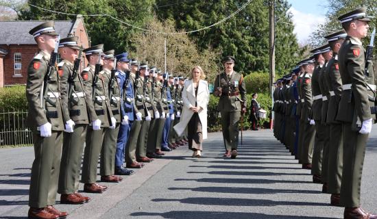 Minister Helen McEntee visits Kildare to welcome new cadets at Curragh Camp