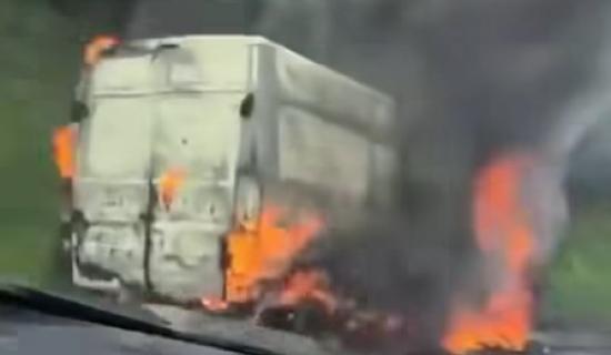 BREAKING: Van on fire causing delays on M7 in Kildare 