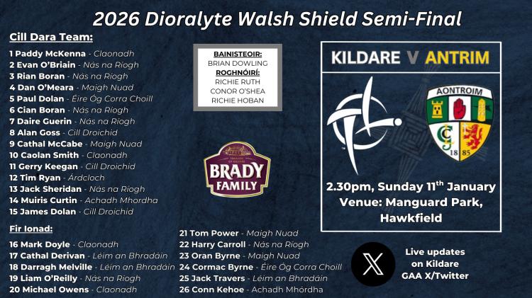 Kildare's team to take on Antrim announced