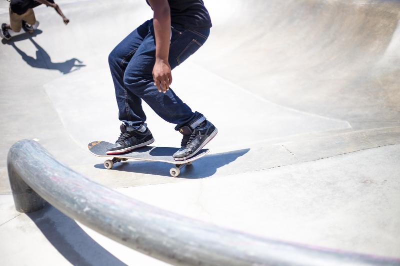 The success of the skate park in Newbridge was cited as a precedent for the proposed skate park to follow. Above: Gustas Rutaicocs in action at the skate park in Newbridge, which was officially opened