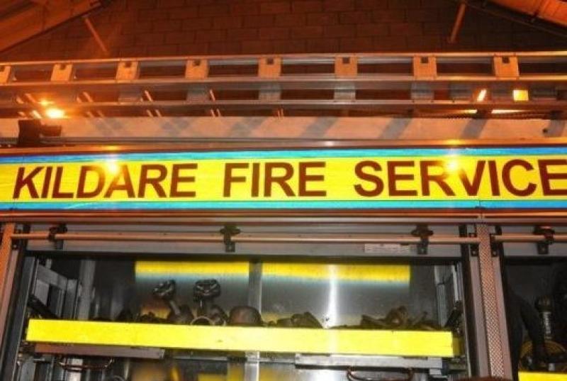 Car fire in Kildare Village overflow car park  responded to by Kildare Fire Services