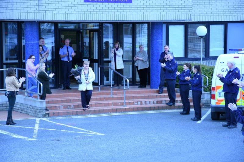 Naas garda&iacute; bid a 'socially distant' farewell to retiring Rose McCabe