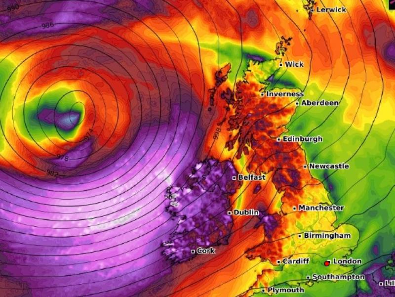Met Eireann warns of 'possible severe winds' in weather forecast for Friday