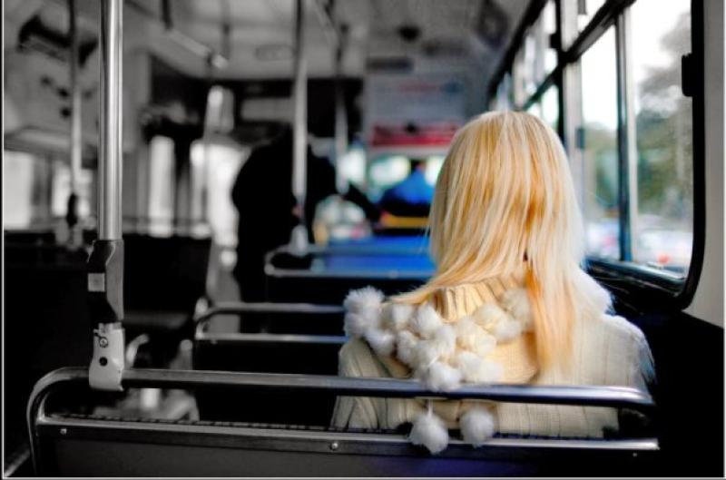 woman on bus