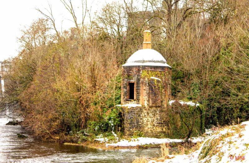 Leixlip Castle boat house in winter
