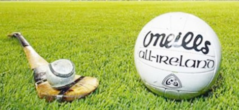 GAA hurley football on pitch