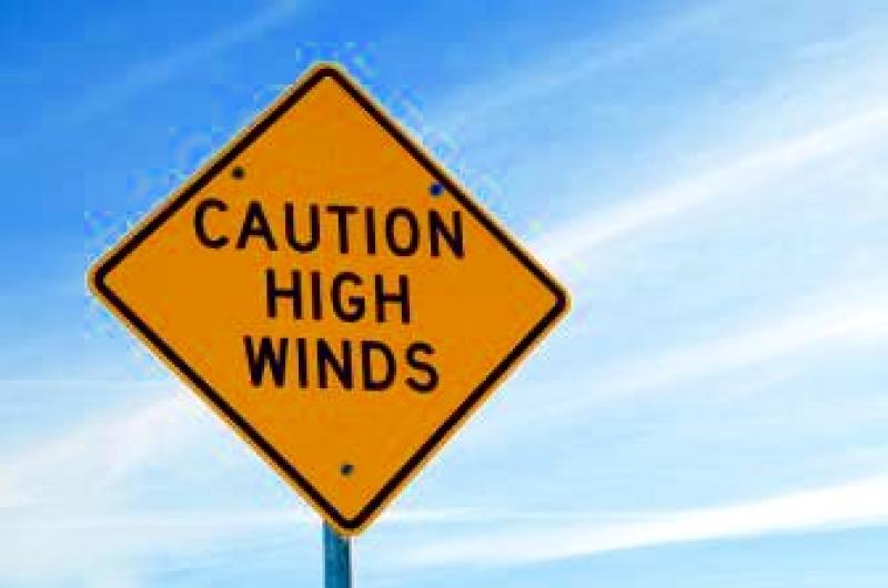 Wind warning caution high winds