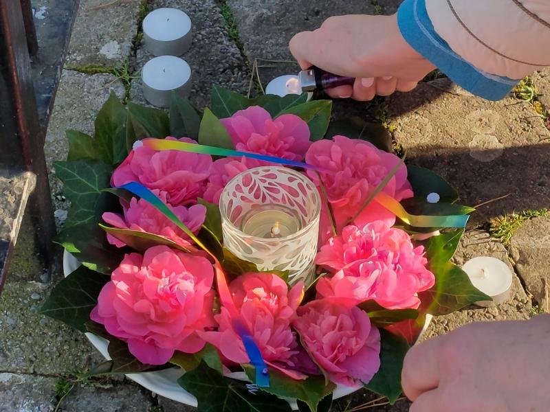 PICTURES: Dozens turn up to LGBTQ+ vigil in Newbridge, Kildare in memory of Sligo's Aidan Moffitt and Michael Snee