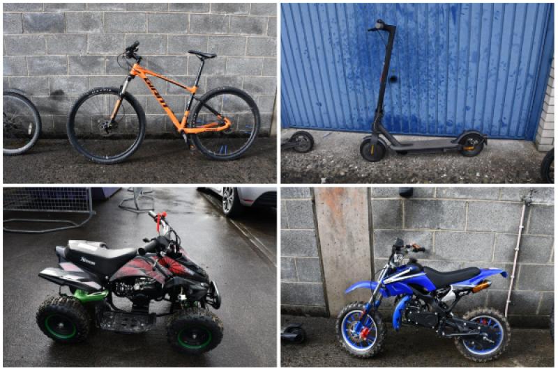 Kildare Gardaí want to trace owners of 20 bicycles, escooters and