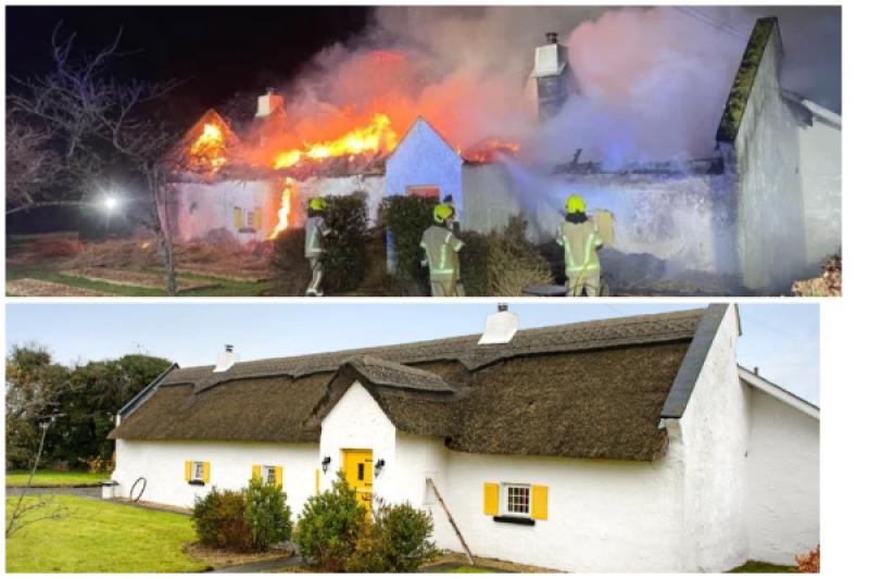 Fundraiser launched after family in Offaly lose everything in fire at historic thatched house