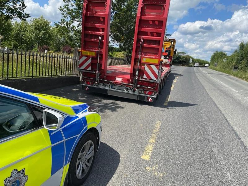 Heavy Goods Vehicle stopped by gardaí at Caragh, County Kildare